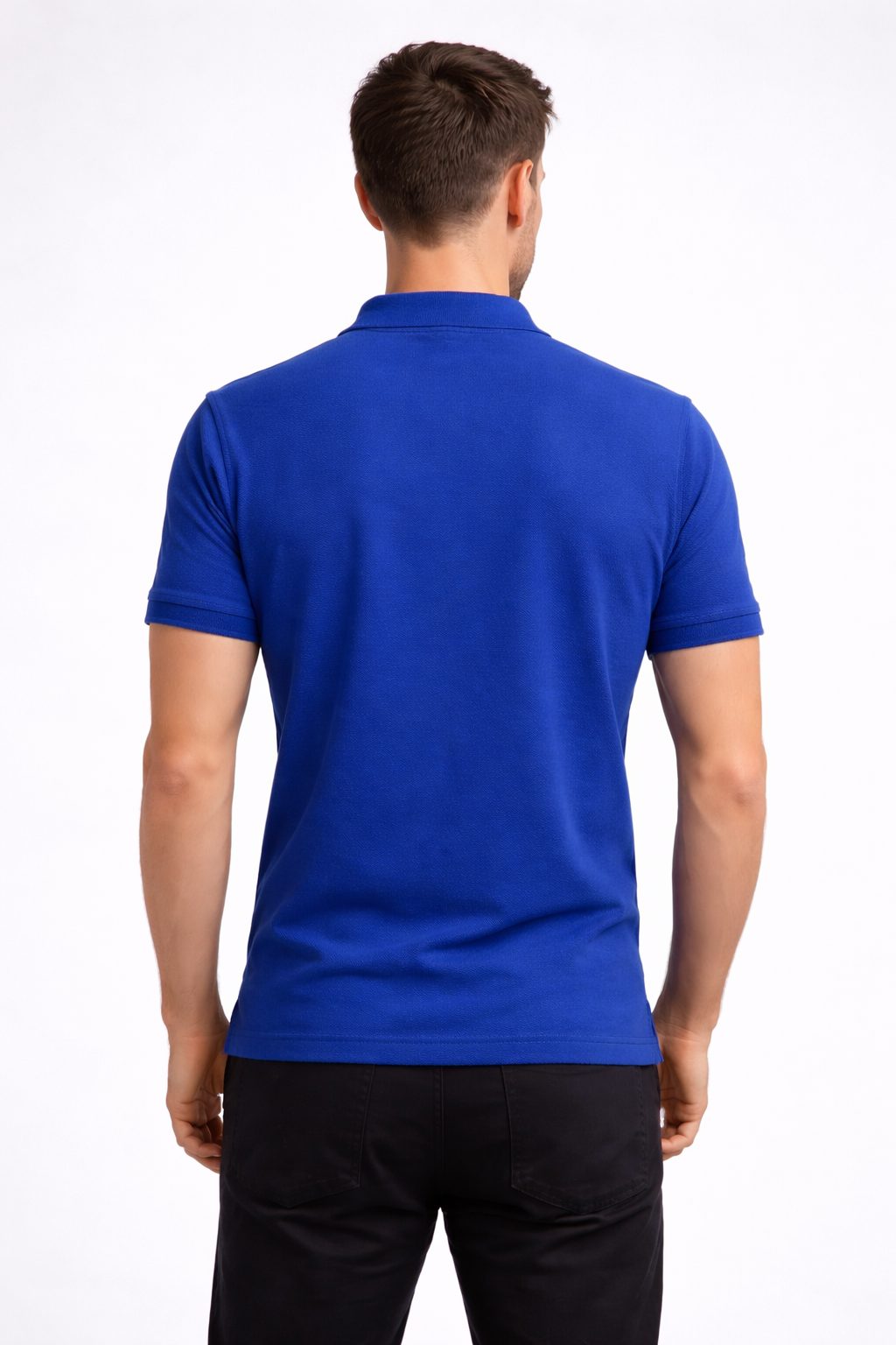 Blaues German Outfitters Kurzarm Polo