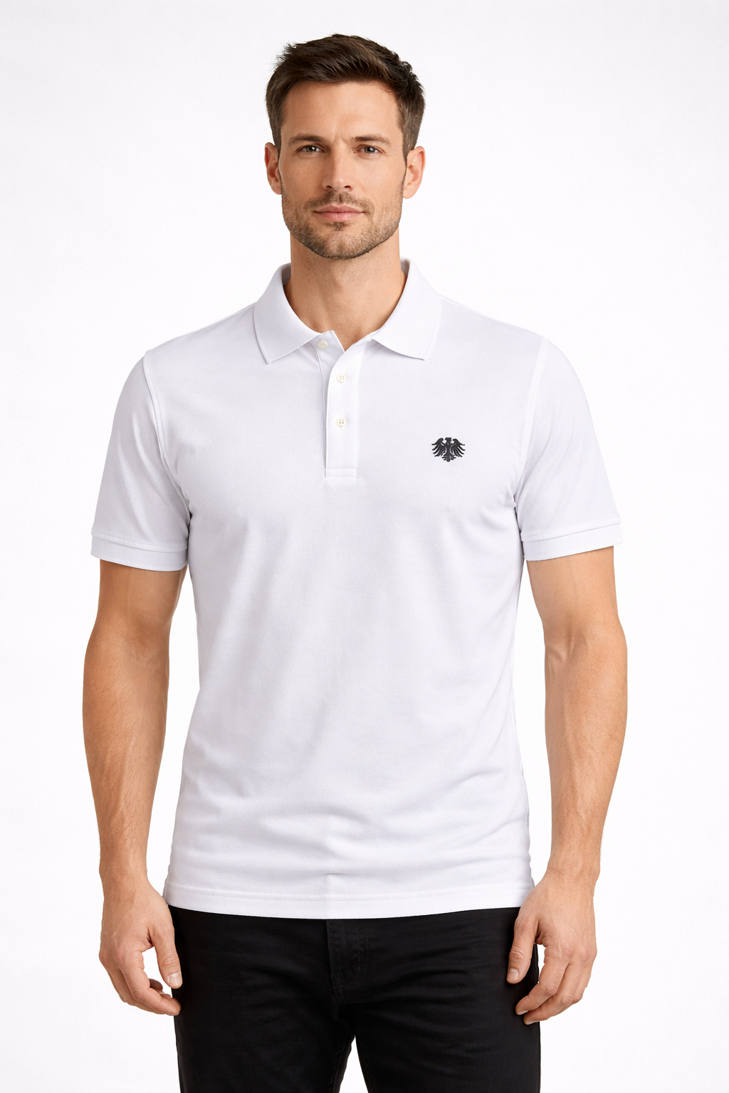 Weißes German Outfitters Kurzarm Polo