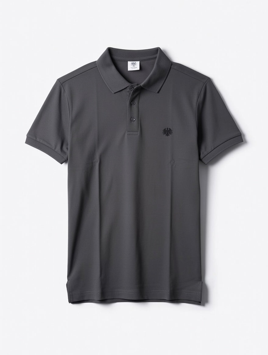 Graues German Outfitters Kurzarm Polo