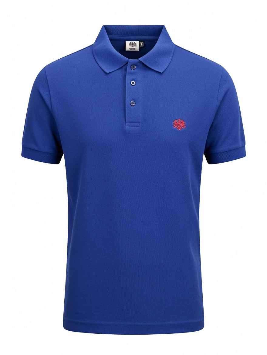 Blaues German Outfitters Kurzarm Polo