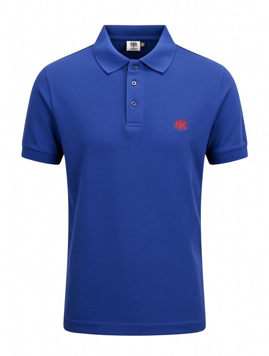 Blaues German Outfitters Kurzarm Polo